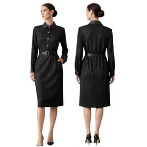 St. John Black Evening Dress Statement Event Cocktail Women’s Size 2 NWT